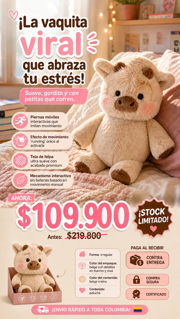Peluche Vaquita Highland Viral Abrazable