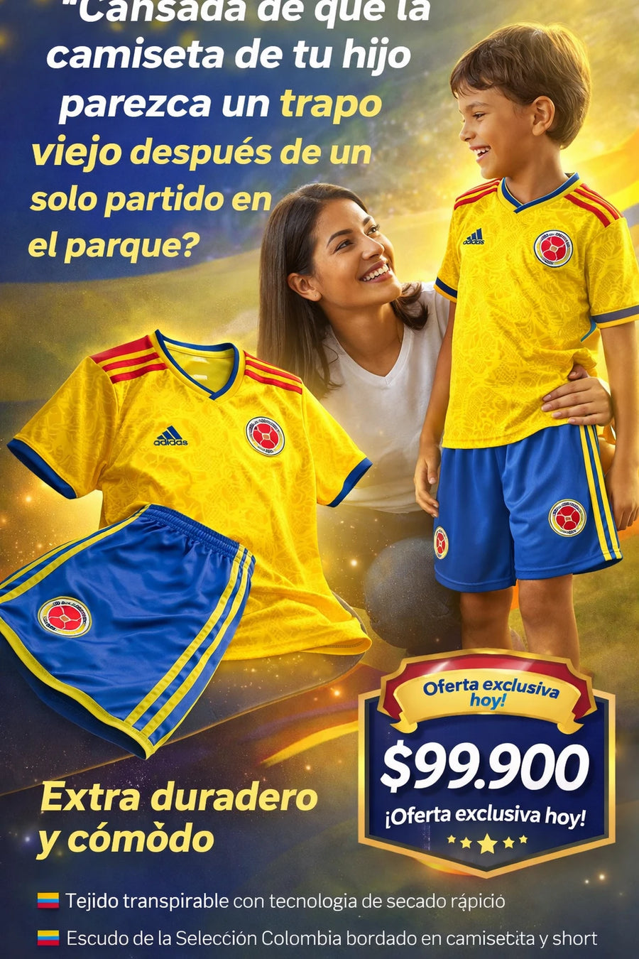 Uniforme de Fútbol Selección Colombia para Niño
