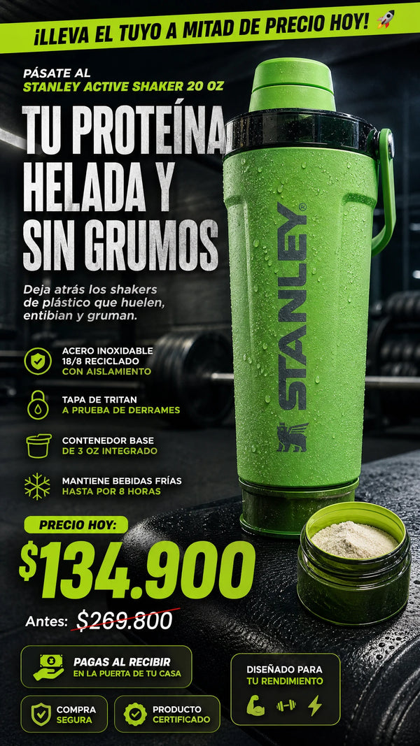 Stanley Vitalize Shaker Bottle 20oz - Botella Agitadora de Acero Inoxidable Aislada