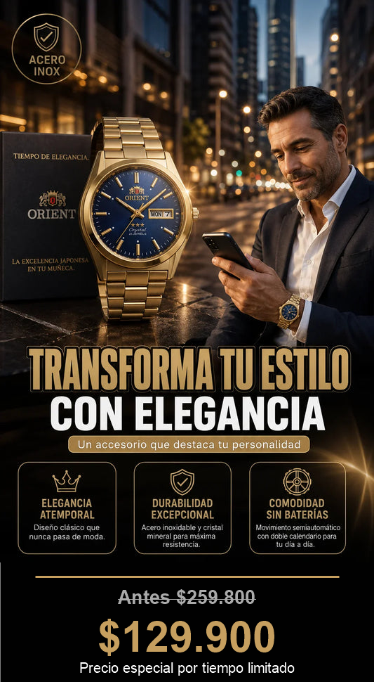 Reloj Orient Semiautomático - Doble Calendario y Pulso Acerado