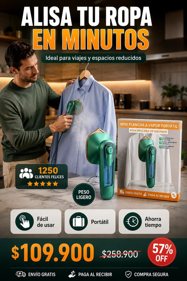Plancha de Ropa Mini Viajera Portátil