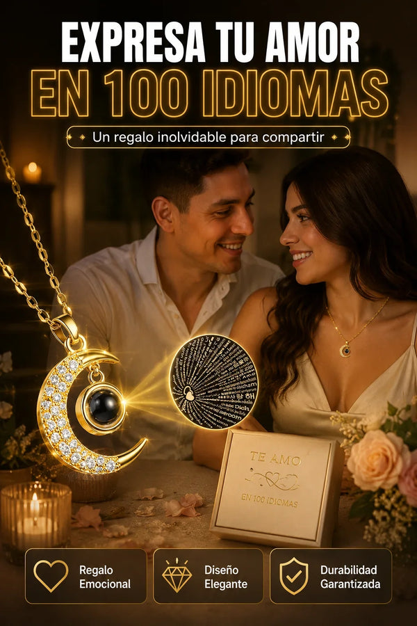 Collar Luna "Te Amo" en 100 Idiomas