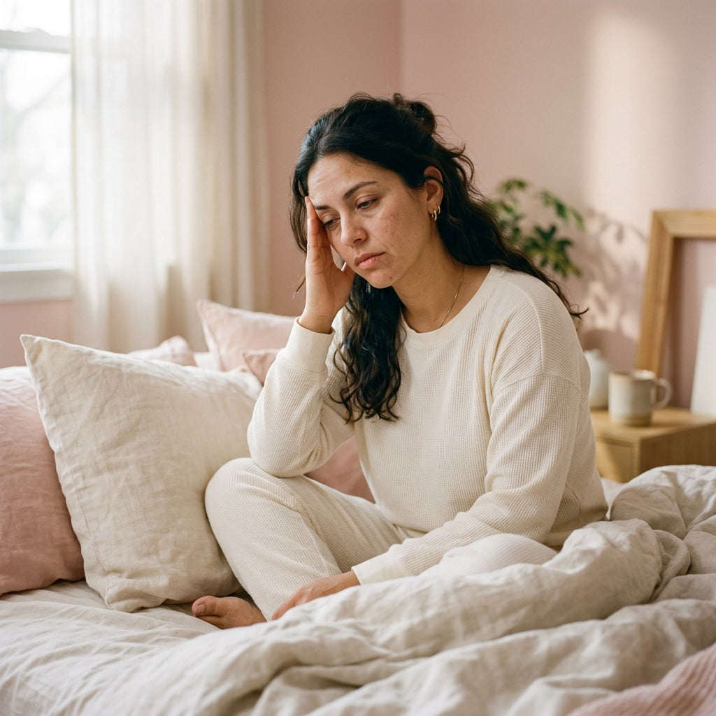 Mujer con fatiga hormonal